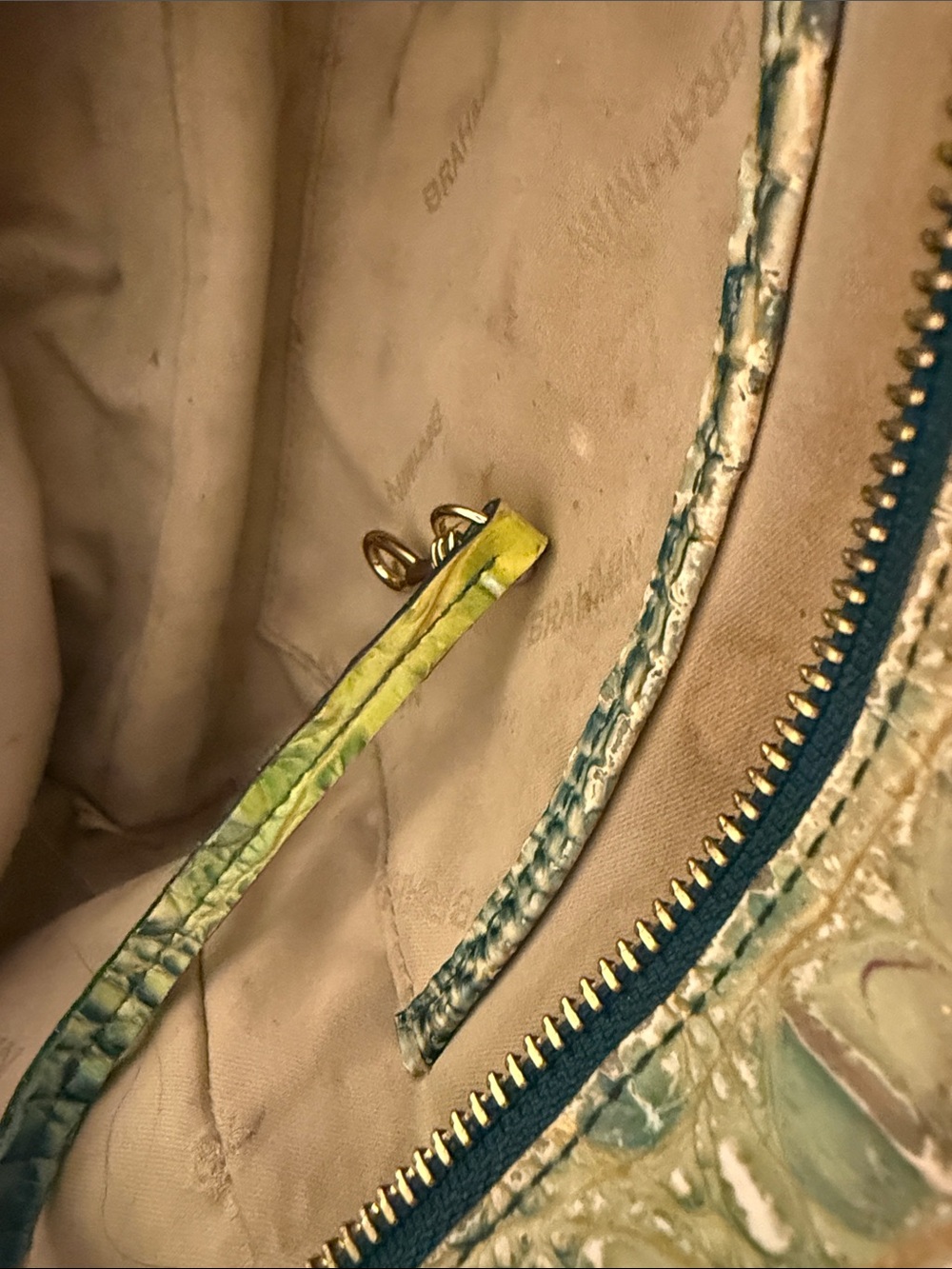 Brahmin Teal Green Croc-Embossed Crossbody Bag - Picture 11 of 16